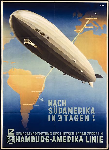 Vor der "Hindenburg" lud bereits 1932  "Graf Zeppelin" zur Luftreise rund um die Welt.
