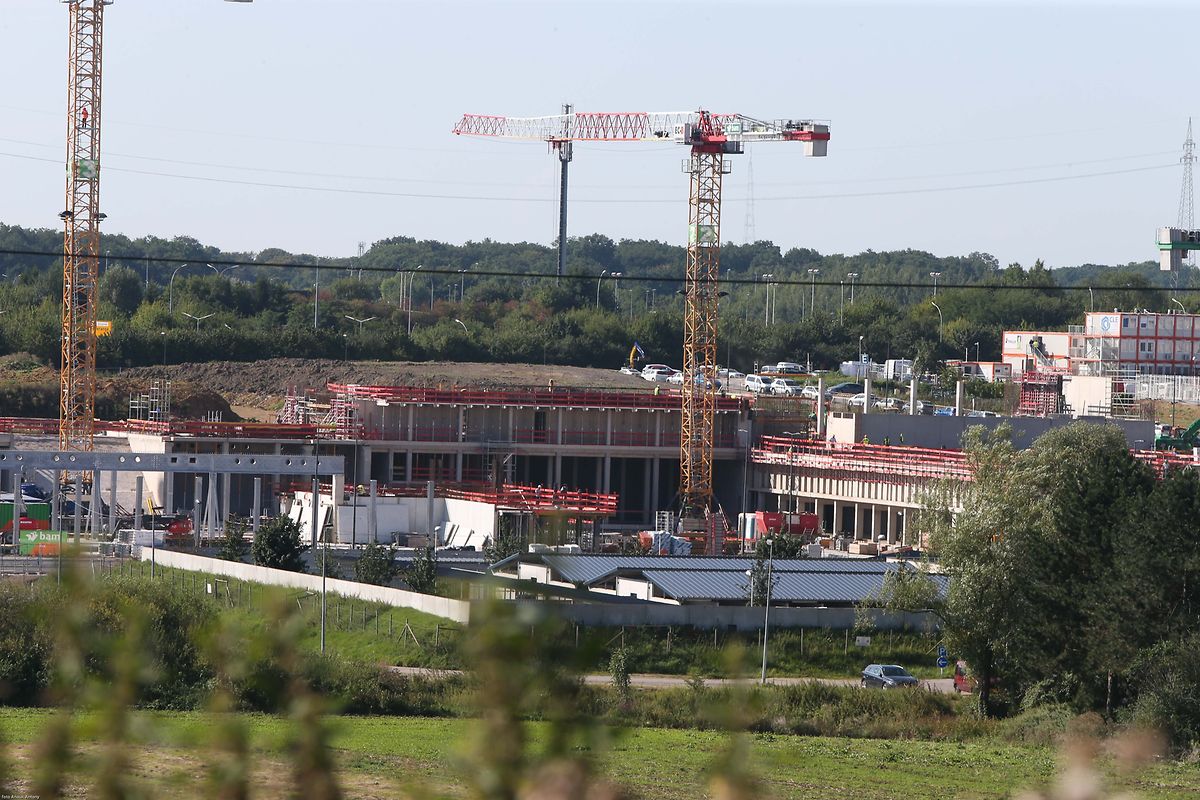 23.8.2017 Luxembourg, Gasperich,  chantier Gasperich ban, Bauarbeiten, CNIS centre national d'incendie et de secours  photo Anouk Antony