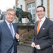 Gute Mienen trotz weniger Einnahmen: Laurent Mosar (links) und Maurice Bauer am Knuedler. 