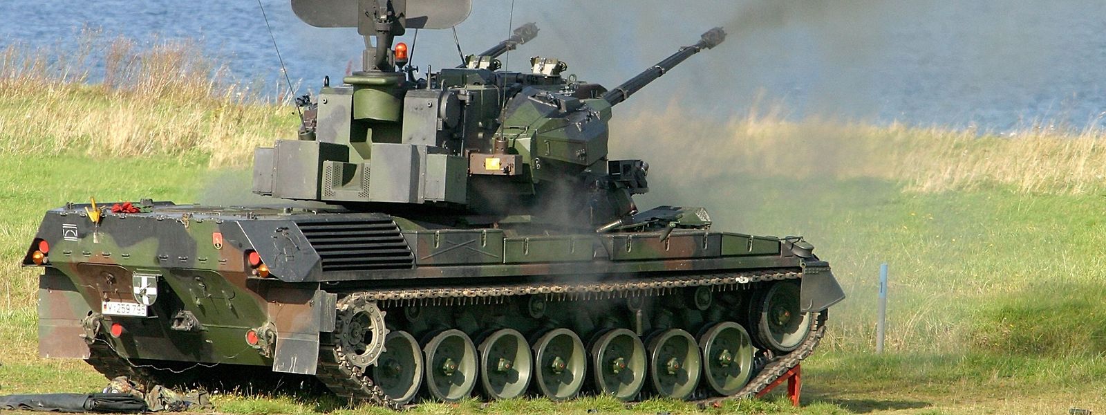 Ein Gepard-Panzer bei einer Übung.