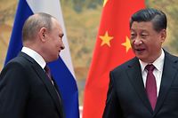 Der russische Präsident Wladimir Putin und der chinesische Präsident Xi Jinping posieren für ein Foto während ihres Treffens in Peking am 4. Februar 2022. 