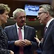 uxemburgs Außenminister Jean Asselborn (Mitte) mit der Schweizer Bundespräsidentin Simonetta Sommaruga und dem deutsche Innenminister Thomas de Maizière in Brüssel.