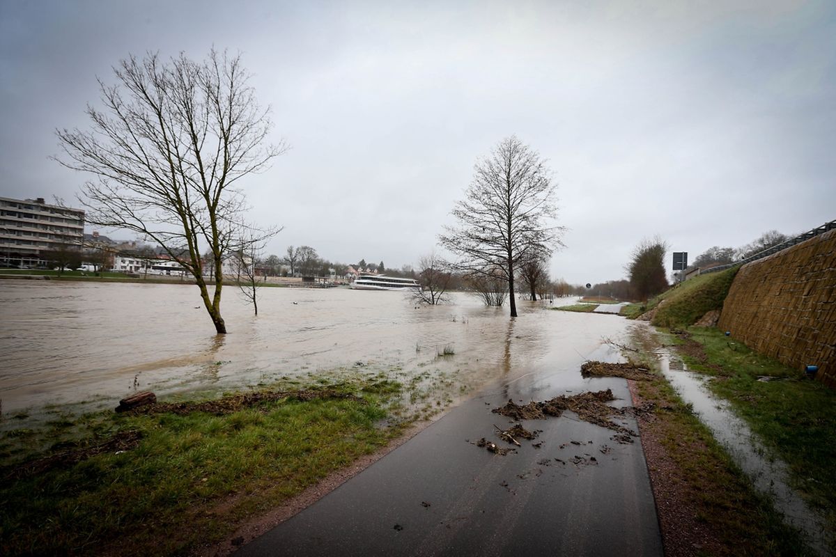 Hochwasser an der Mosel, hier am Mittwoch in Grevenmacher.