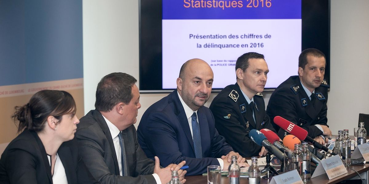 Etienne Schneider, entouré de représentants de la police