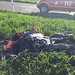Der Fahrer dieses Motorrads wurde leicht verletzt.