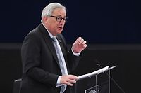 European Commission President Jean-Claude Juncker speaks during a debate on the future of Europe during a plenary session at the European Parliament on April 17, 2019 in Strasbourg, eastern France. (Photo by FREDERICK FLORIN / AFP)