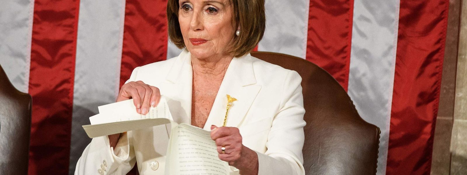 Die Sprecherin des US-Repräsentantenhauses, Pelosi, war von Trumps Ausführungen offensichtlich nicht sonderlich angetan. 