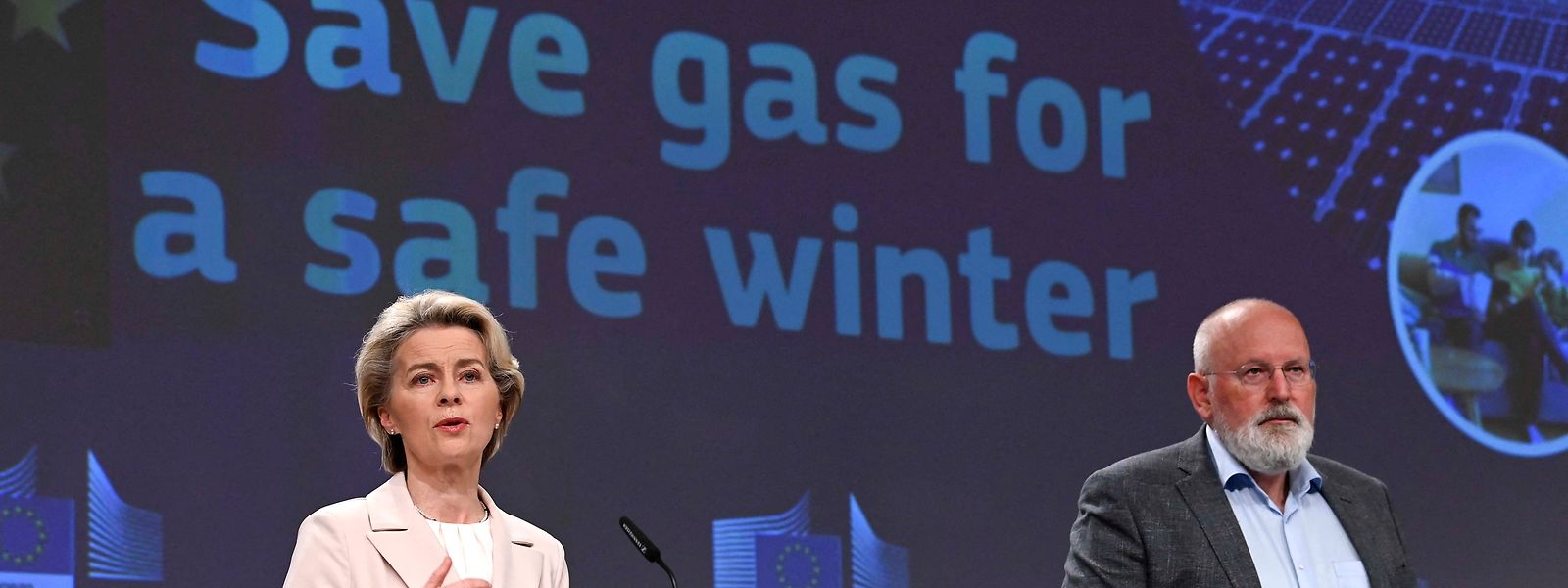 EU-Kommissionschefin Ursula von der Leyen und der Klimakommissar Frans Timmermans fordern Sparsamkeit ein. 