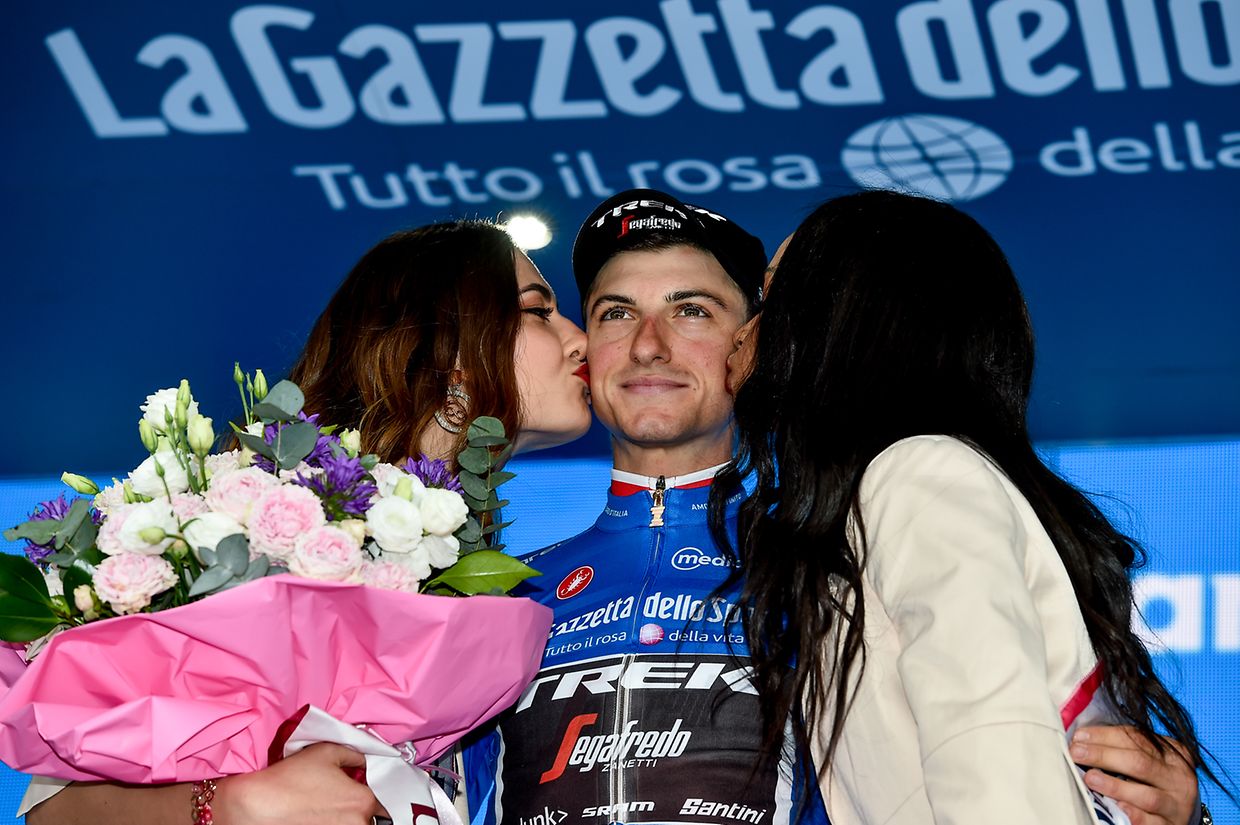 Giulio Ciccone (I/Trek) der Leader der Bergwertung.