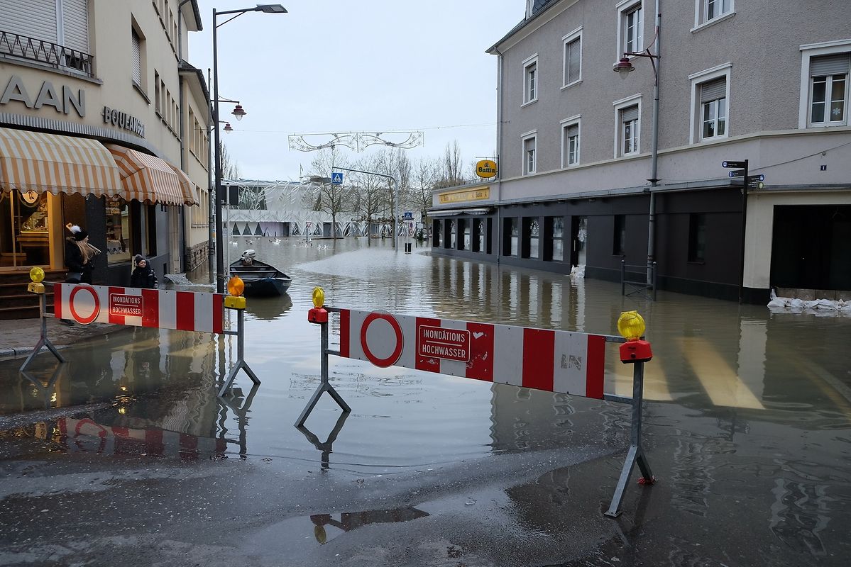Das Hochwasser in Remich am Sonntagmorgen.