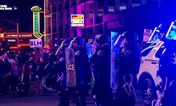 Polizeieinsatzkräfte bei einer "Black lives matter"-Kundgebung in Las Vegas am 1. Juni 2020.