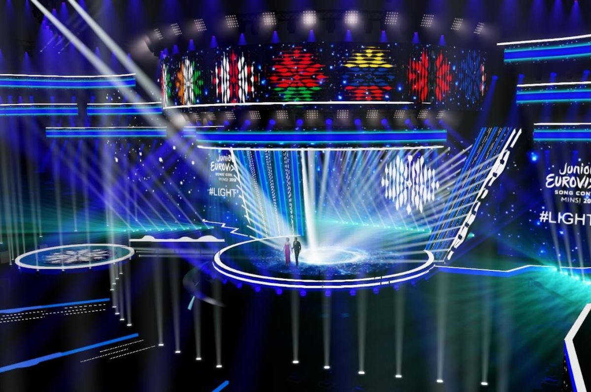 Projeto do palco do JESC 2018, que terá lugar em Minsk