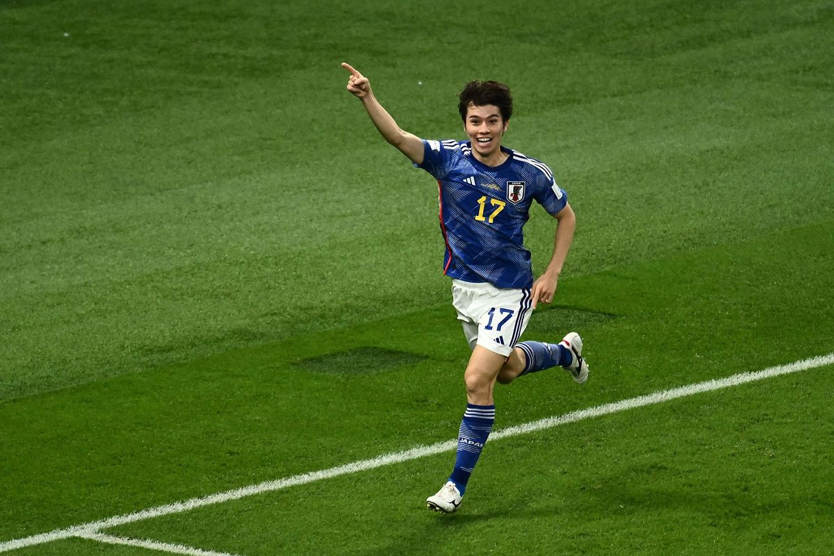 Matchwinner: Japans Ao Tanaka nach dem 2:1 gegen Spanien. 