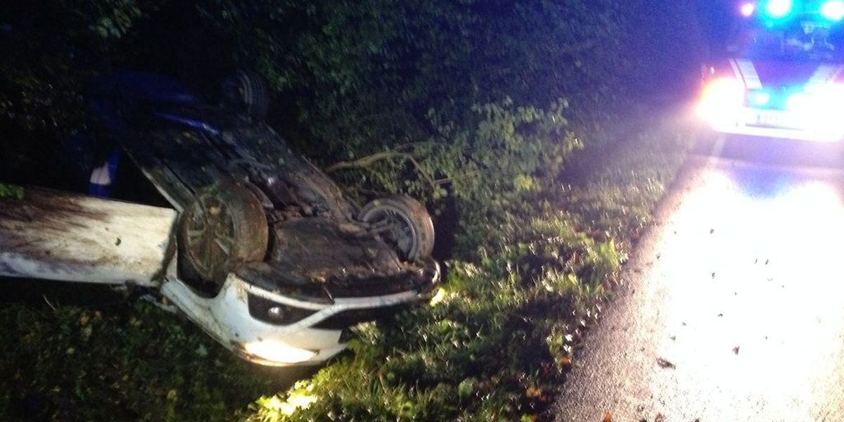 Auf der Strecke zwischen Hassel und Alzingen landete ein Fahrzeug auf dem Dach.