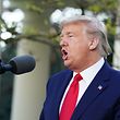 US President Donald Trump speaks during the daily briefing on the novel coronavirus, COVID-19, in the Rose Garden of the White House in Washington, DC, on March 30, 2020. (Photo by MANDEL NGAN / AFP)