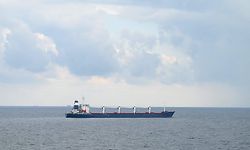 TOPSHOT - This photograph taken on August 3, 2022, shows the Sierra Leone-flagged cargo ship Razoni carrying 26,000 tonnes of corn from Ukraine, off the coast of north-west Istanbul, as it waits for an inspection delegation. - A team of Russian and Ukrainian officials in Turkey is due on August 3, 2022, to inspect the first shipment of grain exported from Ukraine since Moscow's invasion under a deal aimed at curbing a global food crisis. The Sierra Leone-flagged Razoni arrived at the edge of the Bosphorus Strait just north of Istanbul on Tuesday, a day after leaving the Black Sea port of Odessa carrying 26,000 tonnes of maize bound for Lebanon. (Photo by OZAN KOSE / AFP)