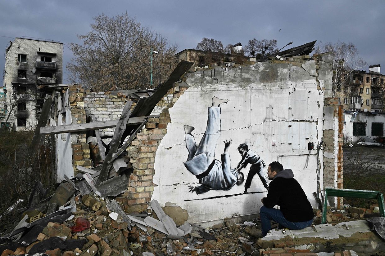 Uma outra obra, do mesmo estilo, foi avistada em Borodianka, mas Banksy não confirmou a sua autoria
