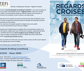  Film "Regards croisés" (entre handicap et société) au Kinepolis