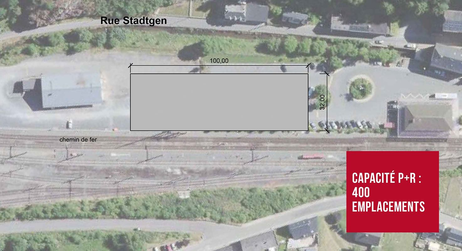 400 places de parking verront le jour à la gare de Troisvierges. Leur mise en service, pour 12,5 millions d'euros, est programmée pour 2022.