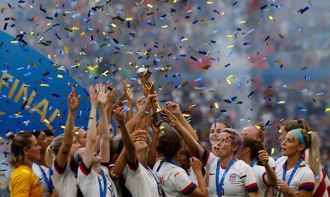 L'équipe américaine célèbre sa victoire à la Coupe du monde féminine en 2019