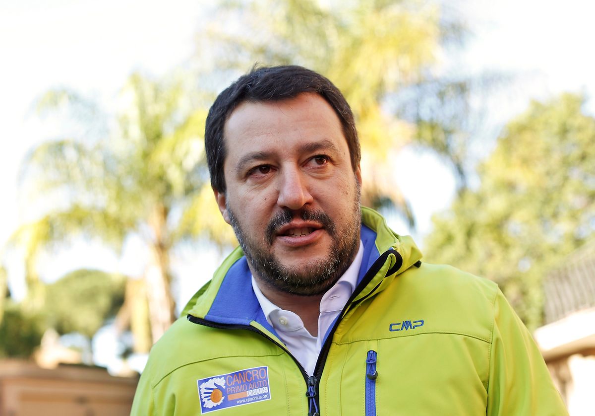 Matteo Salvini, Chef der Lega Nord, trat als Erster vor die Kameras.