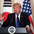 US President Donald Trump speaks during a joint press conference with South Korean President Moon Jae-In at the presidential Blue House in Seoul on November 7, 2017.
The US and its allies are 