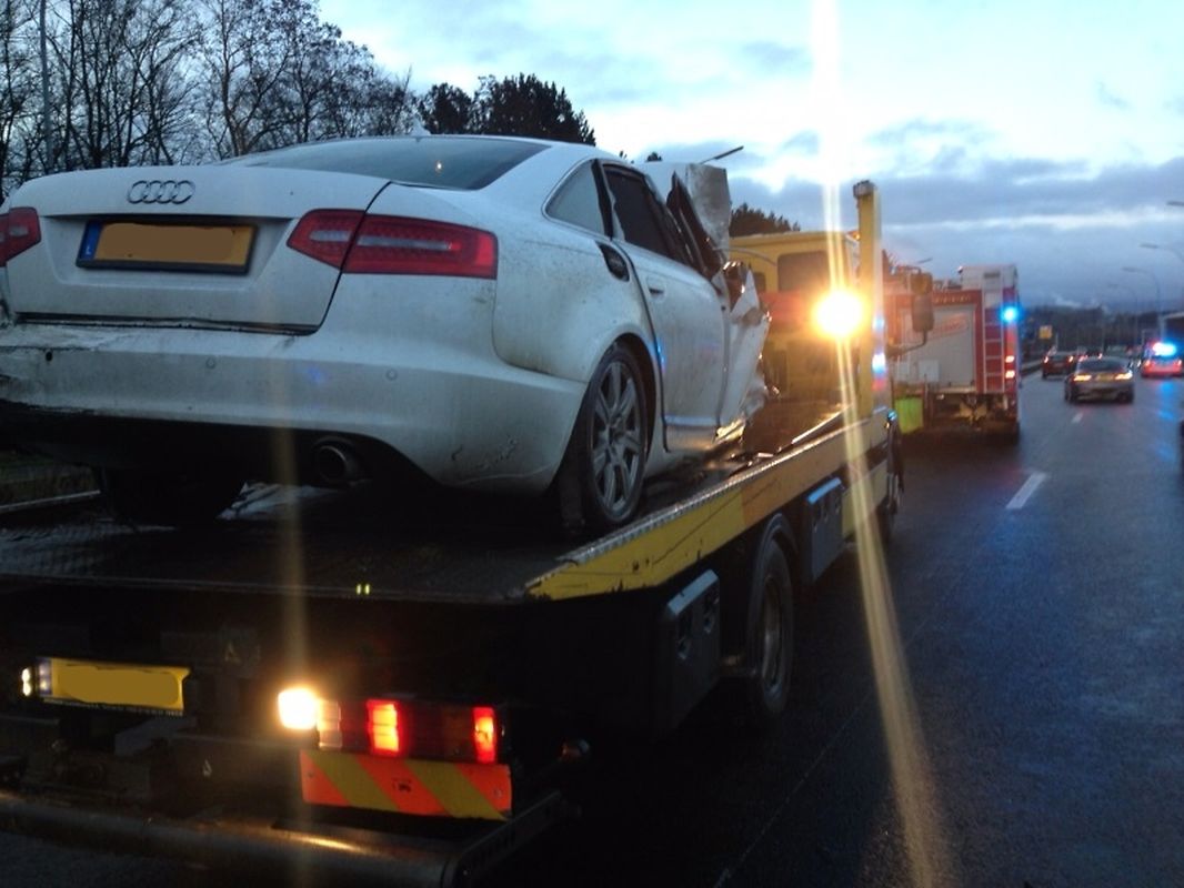 L'accident survenu sur l'A4 à 5h30 samedi