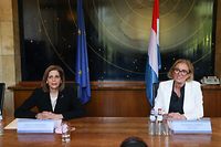 EU-Gesundheitskommissarin Stella Kyriakides (l.) und Gesundheitsministerin Paulette Lenert.