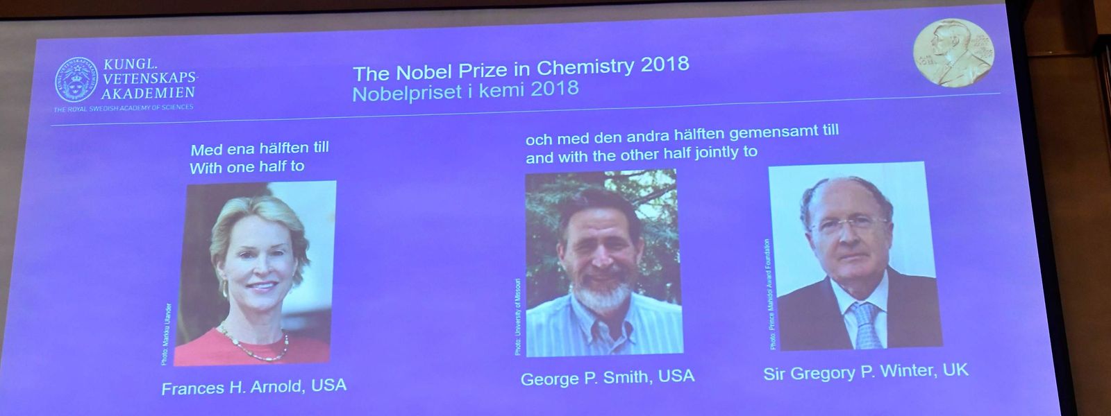 Die drei Preisträger des diesjährigen Chemie-Nobelpreises.