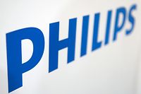 Der Schriftzug der Firma "Philips" ist in Las Vegas, USA, auf der CES (Consumer Electronics Show) zu sehen. 
