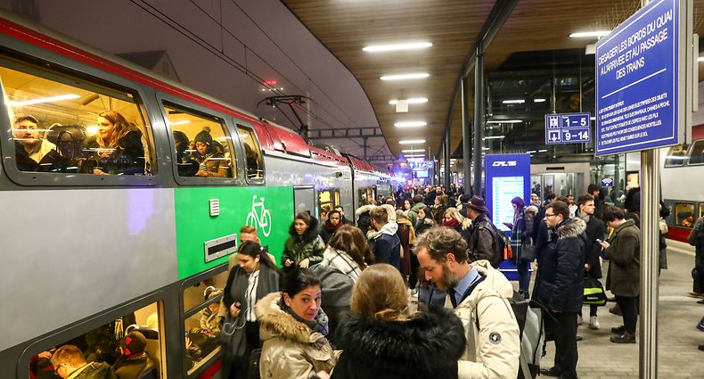 Auswirkungen durch Streik der französischen Zuggesellschaft.Gare de Luxembourg. Foto: Gerry Huberty/Luxemburger Wort