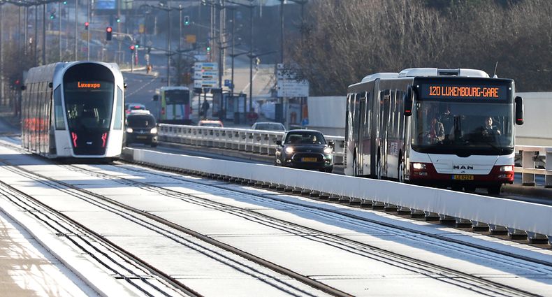 Gratis öffentlicher Transport, Tram, Luxtram, Mobilität, Bus, Kirchberg, foto: Chris Karaba/Luxemburger Wort