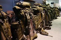 Le "bagage à main" des soldats avant leur départ.