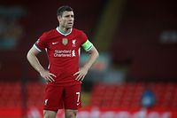 Liverpool's English midfielder James Milner looks on at the end of the game during the UEFA Champions League football match between Liverpool and Atalanta Bergamo at Anfield in Liverpool, north west England on November 25, 2020. (Photo by Martin Rickett / POOL / AFP)