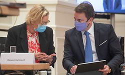 IPO,Chamber Covid Restruktiounen,Xavier Bettel,Paulette Lenert.,Foto: Gerry Huberty/Luxemburger Wort