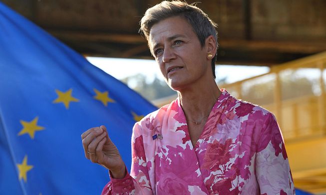 EU Commissioner Margrethe Vestager speaking last week at the US-EU Trade and Technology Council in Pittsburgh, Pennsylvania, last week. 