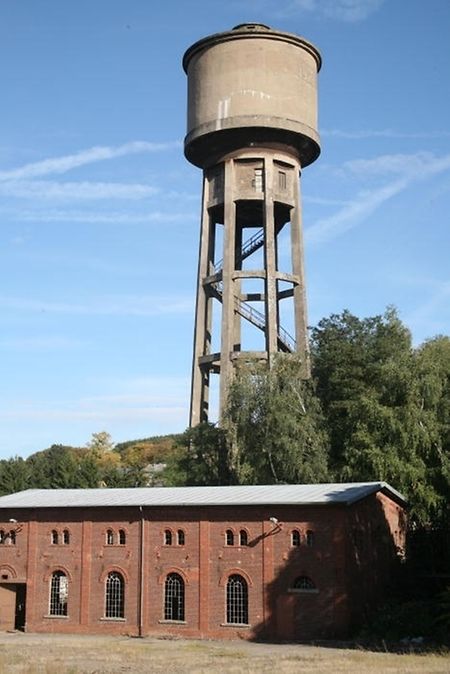The water tower and pumphouse now house exhibitions 