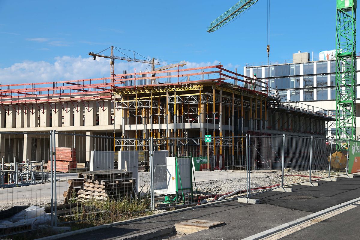 23.8.2017 Luxembourg, Gasperich,  chantier Gasperich ban, Bauarbeiten, CNIS centre national d'incendie et de secours  photo Anouk Antony