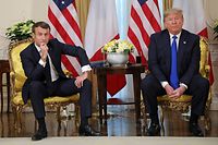 Le 70e anniversaire de l'OTAN est marqué par les tensions entre les présidents français Emmanuel Macron (à g.) et américain Donald Trump (à dr.)