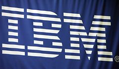 San Francisco, UNITED STATES: The IBM logo is pictured at the RSA Conference 2007 in San Francisco, 07 February 2007.  AFP PHOTO/GABRIEL BOUYS (Photo credit should read GABRIEL BOUYS/AFP via Getty Images)