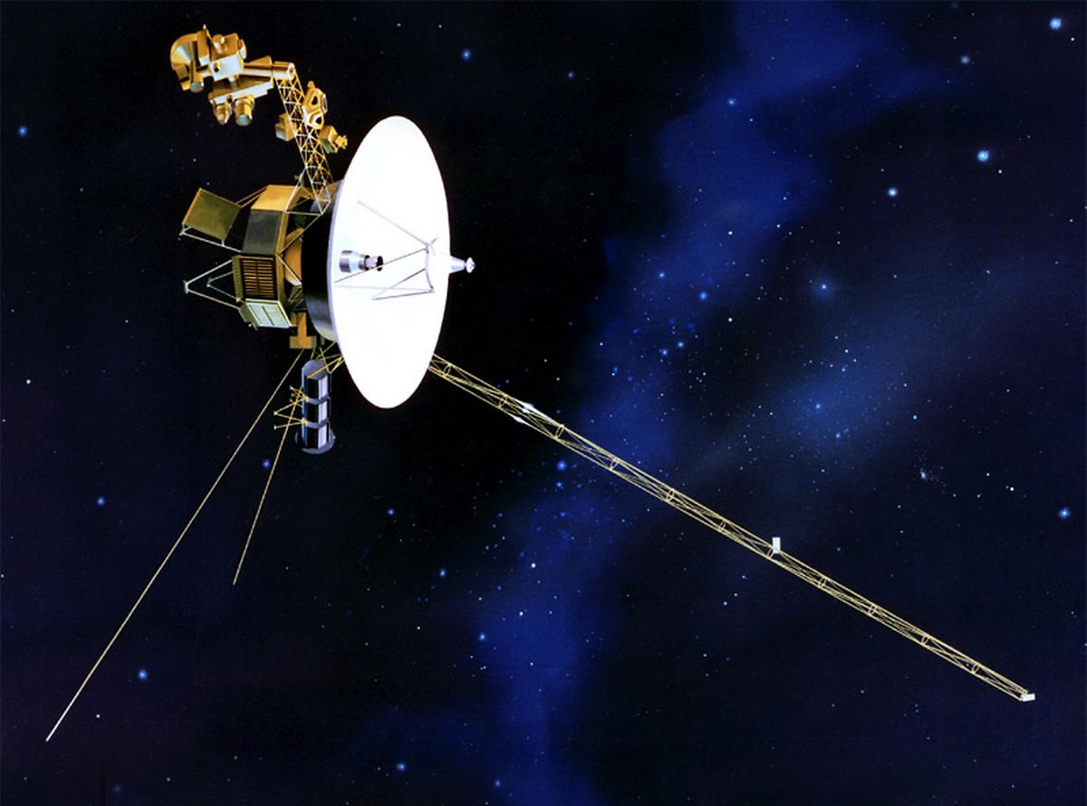 Illustration der amerikanischen Raumsonde «Voyager 1» im Weltall.