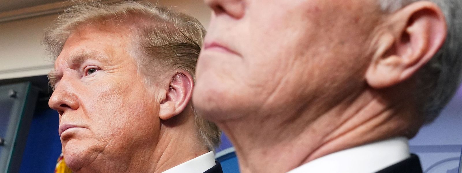 US-Präsident Donald Trump (l.) und US-Vize-Präsident Mike Pence bei einer Pressekonferenz im Weißen Haus.