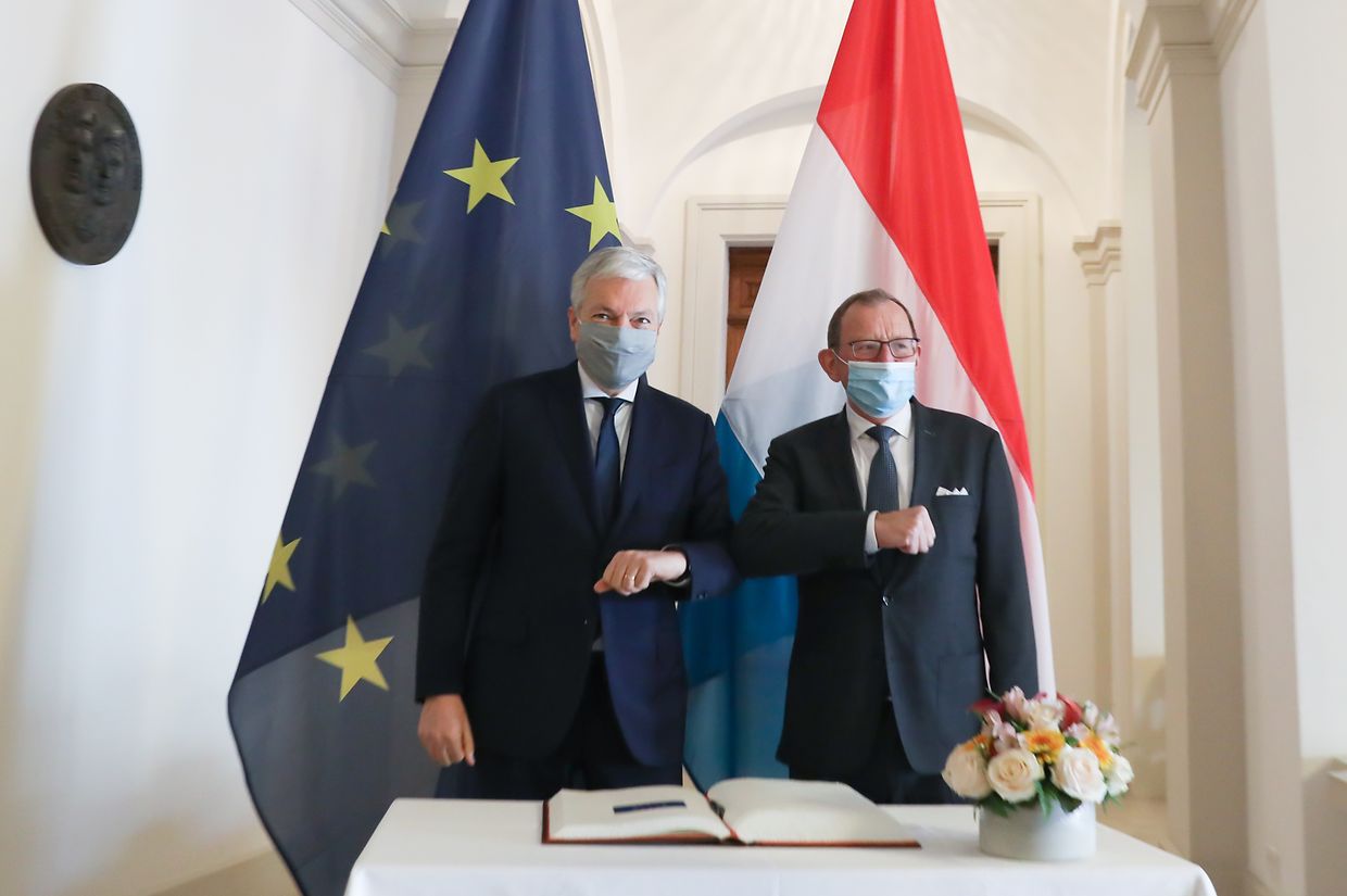 EU-Justizkommissar Didier Reynders mit Chamber-Präsident Fernand Etgen.