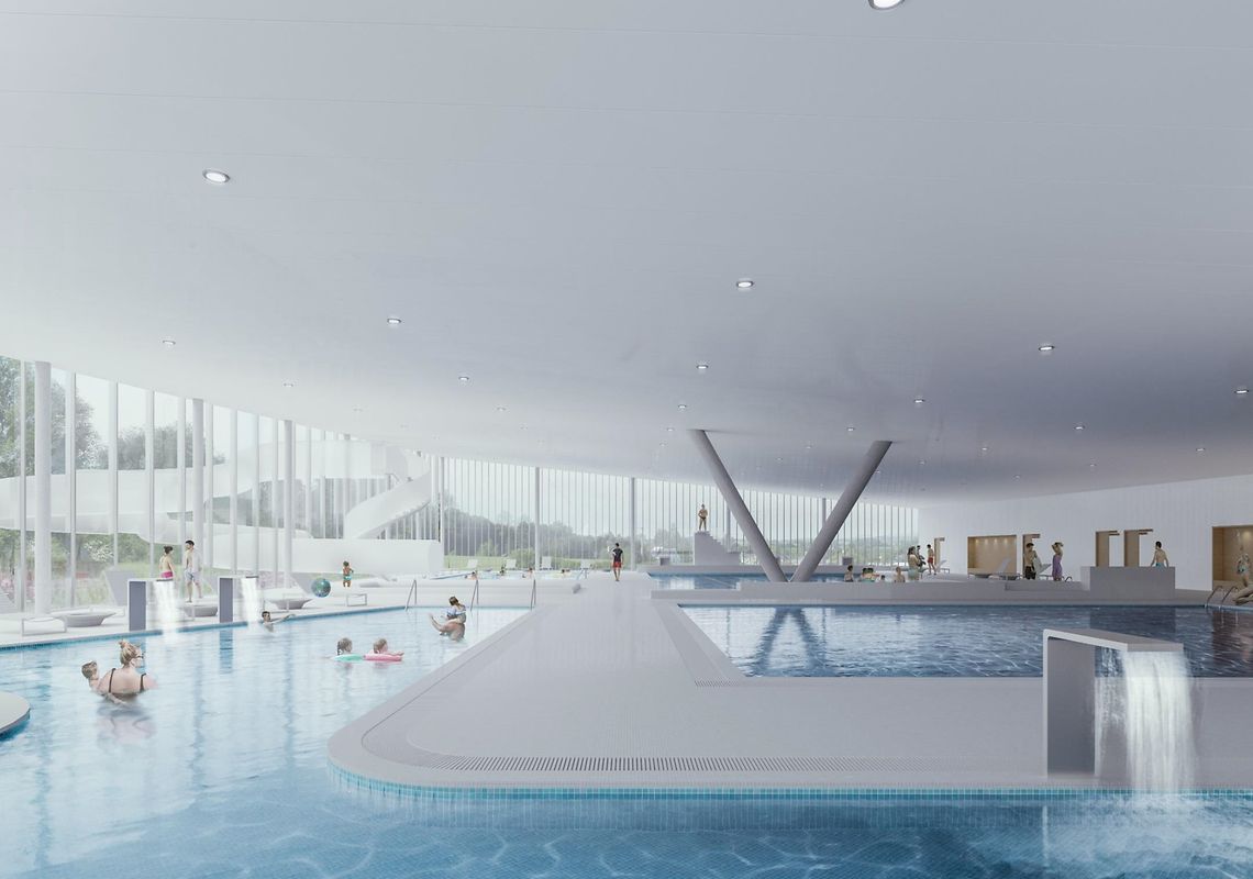 Das Schwimmbad ist als Schul- und Freizeitbad konzipiert. 