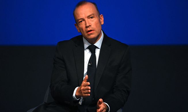 Britain's Northern Ireland Secretary Chris Heaton-Harris at the annual 2022 Conservative Party Conference in Birmingham