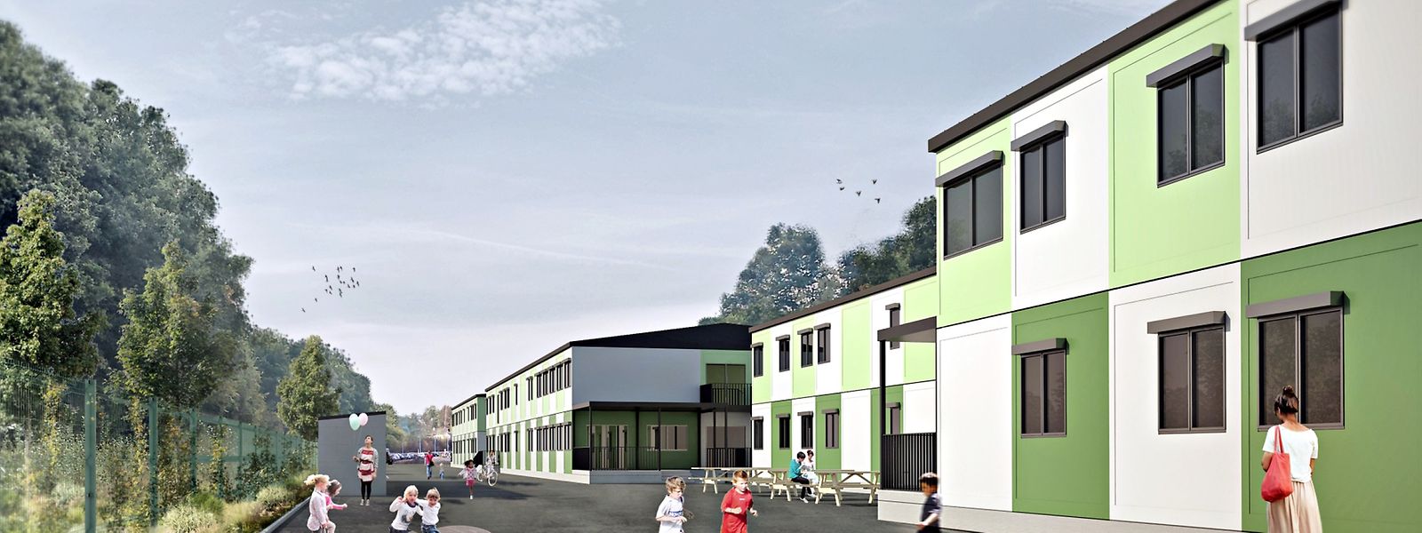 Nach den ursprünglichen Plänen des MDDI, sollte ein „Containerdorf“ nahe der ehemaligen Gleisanlage am Park and Ride entstehen. 