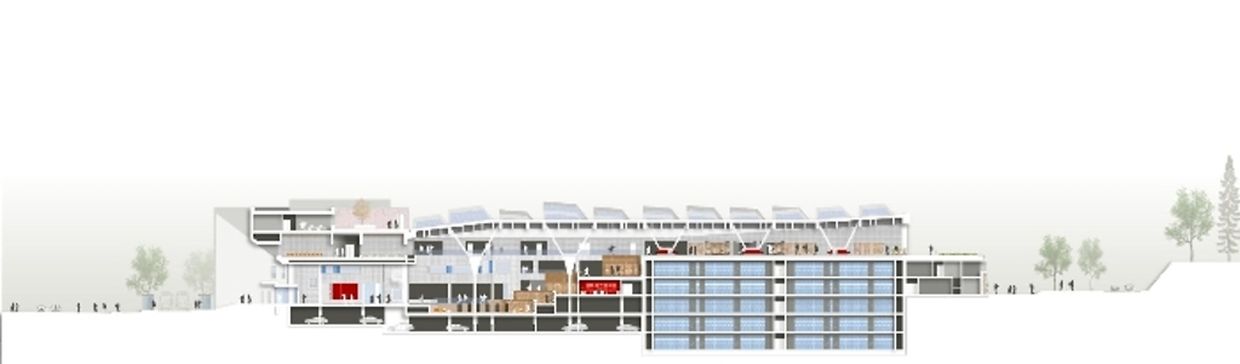 Die Lagerräume (hellblau markiert) verteilen sich auf 11.800 Quadratmeter.