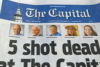 Die Titelseite der "Capital Gazette" vom Freitag. 