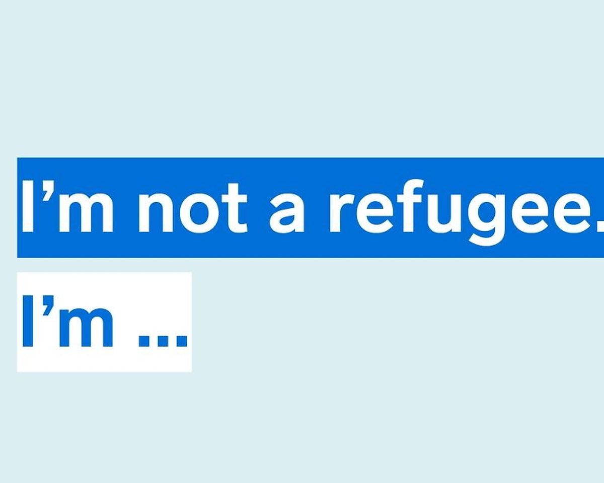 Das Motto der Seite: "I'm not a refugee".