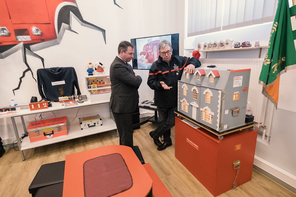 Visite de S.A.R. le Grand-Duc Héritier Guillaume au Pompjeesmusée an der Géitz  Raymond Comes07.02.2023Wiltz, Rue GeetzPhoto: Commune de Wiltz / Ben Majerus